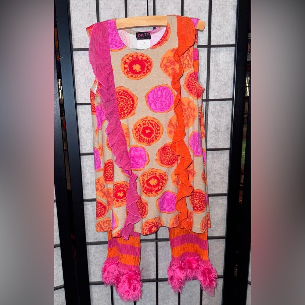 Colorful Kids Matching Set with Ruffles